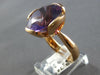 EXTRA LARGE 9.8CT DIAMOND & AAA AMETHYST 14KT ROSE GOLD 3D FLOWER ROSE LOVE RING