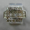 ESTATE WIDE 1.35CT ROUND & PRINCESS CUT DIAMOND 14K WHITE GOLD 3D BELT LOVE RING