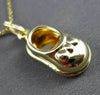 ESTATE 14KT YELLOW GOLD SHINY BABY DRESS SHOE CHARM PENDANT & CHAIN #23512