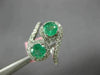 ESTATE 1.55CT DIAMOND & AAA EMERALD 18KT WHITE GOLD LOVE KNOT INFINITY FUN RING