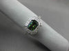 ESTATE 1.42CT DIAMOND & AAA MYSTIC TOPAZ 14KT WHITE GOLD EMERALD CUT HALO RING