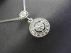 ESTATE .19CT DIAMOND 14KT WHITE GOLD FLOATING DOUBLE HALO CIRCLE PENDANT & CHAIN