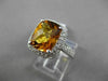 ESTATE LARGE 4.37CTW DIAMOND & EXTRA FACET CITRINE 14KT WHITE GOLD 3D HALO RING