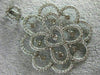 ESTATE LARGE .80CT DIAMOND 14KT WHITE GOLD 3D FLOWER HEART ETOILE LOVE PENDANT