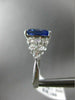 LARGE 4.65CT DIAMOND & AAA TANZANITE 18KT WHITE GOLD 3D SQUARE ENGAGEMENT RING