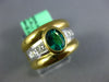 LARGE 1.45CT DIAMOND & AAA EMERALD 18KT 2 TONE GOLD ASSCHER OVAL ENGAGEMENT RING