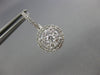 .86CT DIAMOND 18KT WHITE GOLD 3D CLUSTER HALO FLOWER LEVERBACK HANGING EARRINGS