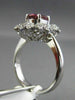 LARGE 1.89CT DIAMOND & AAA OVAL PINK TOURMALINE 14KT WHITE GOLD ENGAGEMENT RING