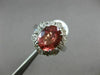 LARGE AGL CERTIFIED 4.34CT DIAMOND & ORANGE SAPPHIRE 14K WHITE GOLD 3D OVAL RING