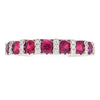 ESTATE .96CT DIAMOND & AAA RUBY 18KT WHITE GOLD SPLIT CHANNEL ANNIVERSARY RING