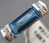 ESTATE 1.42CT DIAMOND & AAA BLUE TOPAZ 14KT WHITE GOLD COCKTAIL RING #21119
