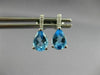 ESTATE 2.02CT DIAMOND & AAA BLUE TOPAZ 14K WHITE GOLD TEAR DROP HANGING EARRINGS