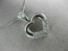 ESTATE .42CT DIAMOND 14KT WHITE GOLD 3D CLASSIC OPEN HEART PAVE PENDANT #18303