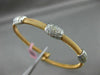 ESTATE 1.05CT DIAMOND 14KT WHITE & ROSE GOLD PAST PRESENT FUTURE BANGLE BRACELET