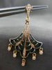 ESTATE LARGE .33CT DIAMOND 14KT BALCK & ROSE GOLD SPIDER WEB CHANDELIER EARRINGS