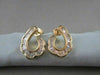 ESTATE WIDE 1.05CT DIAMOND 14KT YELLOW GOLD FLAT HOOP EARRINGS 18mm X 12mm