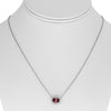 1.49CT DIAMOND & AAA PINK SAPPHIRE 18KT WHITE GOLD OVAL SOLITAIRE LOVE NECKLACE
