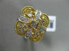 ESTATE WIDE .35CT ROUND & PRINCESS DIAMOND 14K YELLOW GOLD 3D OPEN FILIGREE RING