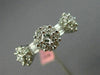ESTATE .85CT ROUND & BAGUETTE DIAMOND 18KT WHITE GOLD 3 FLOWER ANNIVERSARY RING