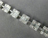 ESTATE WIDE 3.9CT ROUND & BAGUETTE DIAMOND 18K WHITE GOLD SQUARE TENNIS BRACELET