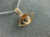 ESTATE .26CT WHITE & PINK DIAMOND 18KT WHITE & ROSE GOLD EVIL EYE LUCKY NECKLACE