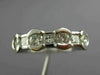 ESTATE 1.20CT DIAMOND 14KT WHITE GOLD 7 STONE SEMI BEZEL ANNIVERSARY RING #22471