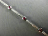 ESTATE 2.73CT DIAMOND & RUBY 14KT WHITE GOLD CLASSIC SEMI BEZEL TENNIS BRACELET
