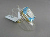 ESTATE WIDE RECTANGULAR 18.33CT AAA BLUE TOPAZ & DIAMOND 18KT TWO TONE GOLD RING