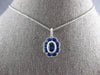 1.65CT DIAMOND & AAA SAPPHIRE 18KT WHITE GOLD FLOWER FILIGREE FLOATING PENDANT