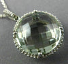 ESTATE EXTRA LARGE 1.13CT DIAMOND & GREEN AMETHYST 14KT WHITE GOLD HALO PENDANT