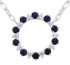 1.08CT DIAMOND & AAA SAPPHIRE 14KT WHITE GOLD CIRCLE OF LIFE ADJUSTABLE NECKLACE