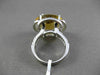 ESTATE MASSIVE 11.97CT DIAMOND & EXTRA FACET YELLOW TOPAZ 14K WHITE GOLD 3D RING
