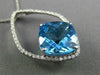 ESTATE X LARGE 8.41CT DIAMOND & AAA BLUE TOPAZ 14KT WHITE GOLD FLOATING PENDANT