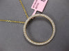 LARGE .84CT DIAMOND 14K YELLOW GOLD CLASSIC CIRCLE OF LIFE LOVE FLOATING PENDANT