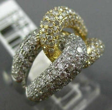 ESTATE LARGE 4.54CT DIAMOND 14KT WHITE & YELLOW GOLD 3D LOVE KNOT INFINITY RING