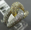 ESTATE LARGE 4.54CT DIAMOND 14KT WHITE & YELLOW GOLD 3D LOVE KNOT INFINITY RING
