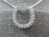 ESTATE LARGE .36CT DIAMOND 14KT WHITE GOLD HORSE SHOE LUCKY FUN PENDANT #26968