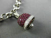 ESTATE 3.01CT WHITE BLACK DIAMOND & MULTI GEM 14K WHITE GOLD BELL CHARM BRACELET