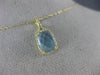 ESTATE 1.96CT DIAMOND & AAA BLUE TOPAZ 14KT YELLOW GOLD RECTANGULAR LOVE PENDANT