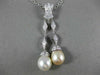 ESTATE .75CT DIAMOND & AAA SOUTH SEA PEARL 14KT WHITE GOLD LARIAT PENDANT #22110