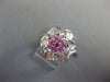 1.08CT DIAMOND & AAA PINK SAPPHIRE 18KT WHITE GOLD ROUND & BAGUETTE FLOWER RING