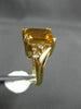 ESTATE 2.66CT DIAMOND & AAA YELLOW TOPAZ 14K YELLOW GOLD 3 STONE ENGAGEMENT RING