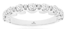 1.0CT DIAMOND 14K WHITE GOLD ROUND SEMI ETERNITY LUCIDA WEDDING ANNIVERSARY RING