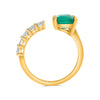 LARGE 4.05CT DIAMOND & AAA EMERALD 18KT YELLOW GOLD EMERALD CUT SOLITAIRE RING