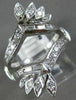 ESTATE .60CT DIAMOND 14K WHITE GOLD 3D FILIGREE "V" SHAPE ENGAGEMENT RING #21168