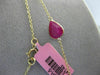 ESTATE LONG 21.37CT AAA RUBIES 14KT YELLOW GOLD 3D TEAR DROP PEAR SHAPE NECKLACE