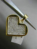 ESTATE EXTRA LARGE 2.60CT DIAMOND 14K YELLOW GOLD 3D HEART LOVE FLOATING PENDANT