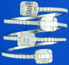LARGE 1.05CT DIAMOND 18K WHITE GOLD 3D MULTI ROW ROUND & BAGUETTE INVISIBLE RING