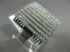 ESTATE EXTRA LARGE 1.52CT DIAMOND 14KT WHITE GOLD 3D SQUARE MULTI ROW FUN RING