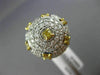 EXTRA LARGE 3.50CT WHITE & INTENSE YELLOW DIAMOND 18KT WHITE GOLD PAVE DOME RING